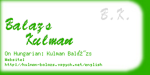 balazs kulman business card